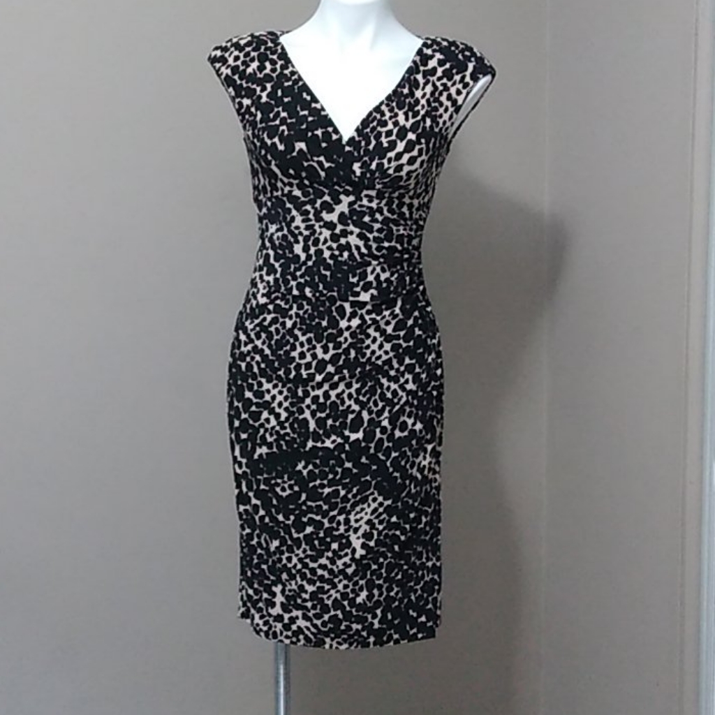 Lauren/Ralph Lauren Cheetah Midi Dress Size 2